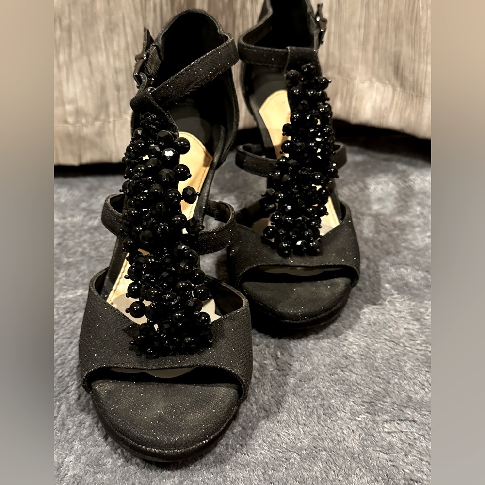 Gianni Bini Black Sparkle Heel